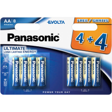 Panasonic Evolta AA alkalické baterie, 4+4 ks