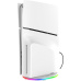 iPega P5S035SA vertikální stojan s USB-A a RGB pro PS5 Slim/PS5 Pro bílý
