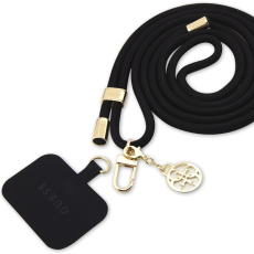 Guess Crossbody Popruh Cord 4G Charm zlatý/černý