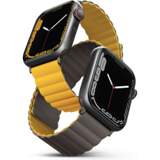 UNIQ Revix oboustranný řemínek pro Apple Watch 49/45/44/42mm Mustard (Hořčicový/Khaki)