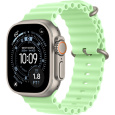 Apple Watch 49/46/45/44mm neonově zelený Oceánský řemínek přírodní titan