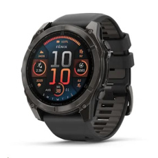 Garmin fenix® 8 AMOLED Sapphire - 51 mm - Carbon Gray DLC Titanium with Black | Pebble Gray Silicone Band, EU