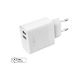 FIXED nabíječka s 2x USB-A, 17W, bílá