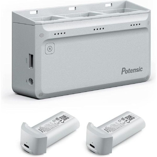 Potensic třípozicová rychlonabíječka pro Atom 4K SE 60W More Power a 2x baterie Potensic třípozicová rychlonabíječka pro Atom 4K SE 60W More Power a 2x baterie