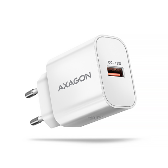 AXAGON ACU-QC18W, nabíječka do sítě 18W, 1x port USB-A, QC3.0/AFC/Apple, bílá