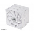 AKASA ventilátor Viper, White Fan 12cm, 120x120x25mm, HDB, 4 pin PWM, 3ks v balení, bílá