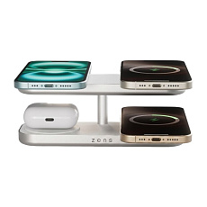 ZENS Quattro Charger Pro 4 MagSafe/Qi2 nabíjecí stanice (4x 15W) bílá