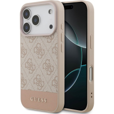 Guess PU 4G Stripe Zadní Kryt pro iPhone 17 Pro růžový Guess PU 4G Stripe Zadní Kryt pro iPhone 17 Pro růžový
