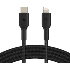 Belkin BOOST Charge Braided USB-C/Lightning odolný kabel, 1m, černý
