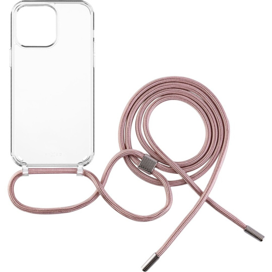 FIXED Pure Neck kryt s růžovou šňůrkou na krk pro Apple iPhone 14 Pro