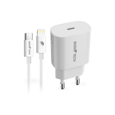 RhinoTech síťová nabíječka 25W PD s kabelem USB-C na Lightning 27W, 1 m bílý