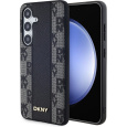 DKNY PU Leather Checkered Pattern Magsafe kryt Samsung Galaxy S24 černý