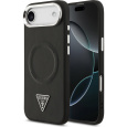 Guess PU Leather Triangle Logo MagSafe kryt iPhone Air černý