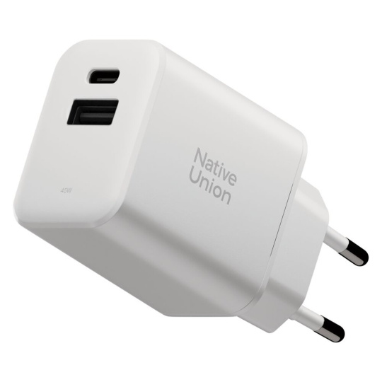 Native Union Fast GaN nabíječka (PD) 45W, USB-C/USB-A, bílá