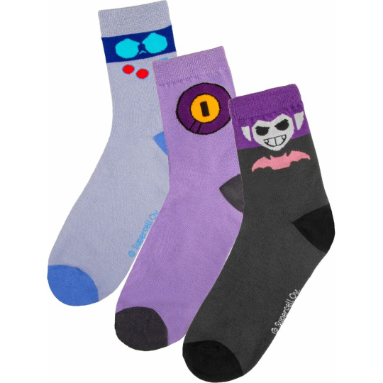 Ponožky Brawl Stars - 8-Bit, Rico & Mortis 35/45 (3 páry)