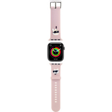 Karl Lagerfeld Karl and Choupette Head NFT řemínek pro Apple Watch 42/44/45/49 růžový