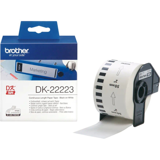 Brother DK-22223 papírová páska černá na bílé šířka 50 mm