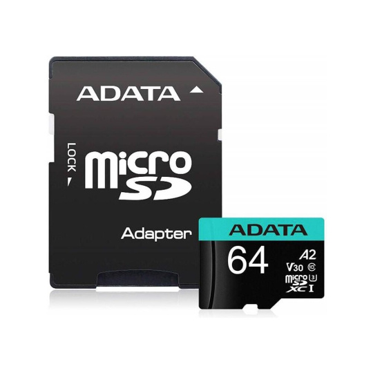 ADATA MicroSDXC karta 64GB XPG UHS-I U3 (R:95/W:90 MB/s) + SD adaptér