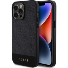 Guess PU 4G Stripe MagSafe kryt iPhone 15 Pro černý