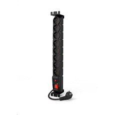 19" rozvodný panel ACAR 8x230V, vypínač, indikátor napětí, přepěťová ochrana, kabel 3m