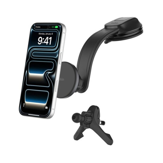 Belkin BOOST CHARGE™ Qi2 15W MagSafe držák s nabíjením do auta na ventilaci a palubní desku černý Belkin BOOST CHARGE™ Qi2 15W MagSafe držák s nabíjením do auta na ventilaci a palubní desku černý