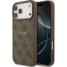 Guess PU Leather 4G Colored Ring MagSafe Zadní Kryt pro iPhone 17 Pro Max hnědý Guess PU Leather 4G Colored Ring MagSafe Zadní Kryt pro iPhone 17 Pro Max hnědý