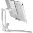 Macally STANDWALLMOUNT nástěnný držák a stojánek pro tablety stříbrný