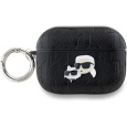 Karl Lagerfeld PU Embossed Karl and Choupette Heads pouzdro AirPods Pro 2 černé