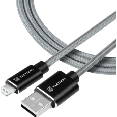 Tactical Fast Rope Aramid kabel USB-A/Lightning MFi 1m šedý