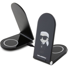 Karl Lagerfeld Ikonic NFT Aluminium MagSafe nabíječka 2v1 černá