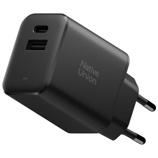 Native Union Fast GaN nabíječka (PD) 45W, USB-C/USB-A, černá