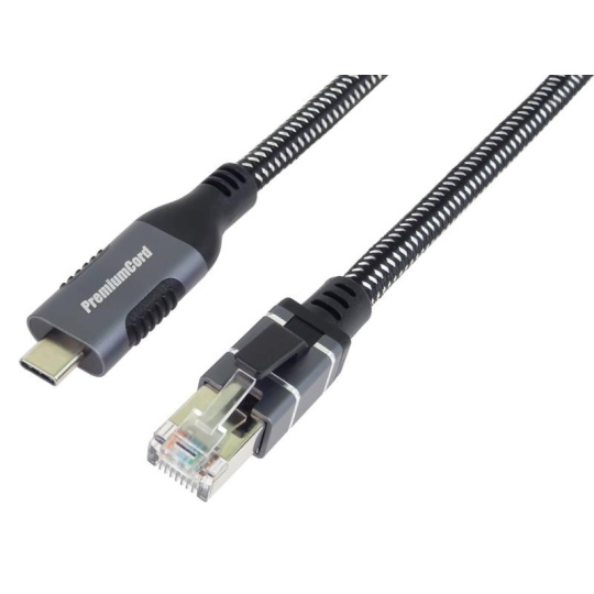 PremiumCord Ethernetový kabel USB-C na LAN RJ45 10/100/1000, 3m