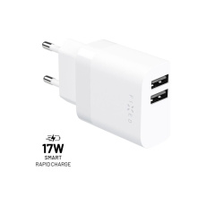 FIXED nabíječka s 2x USB-A, 17W, bílá