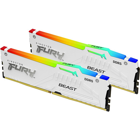 Kingston FURY Beast White RGB DDR5 32GB 5200MT/s CL40 DIMM (2x16GB) XMP