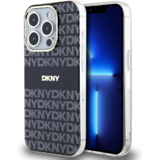 DKNY PC/TPU Repeat Pattern Tonal Stripe Magsafe kryt iPhone 14 Pro Max černý