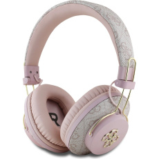 Guess PU 4G Metal Logo ENC bezdrátová sluchátka růžová