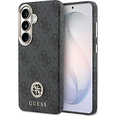 Guess PU Leather 4G Strass Logo Gold Frame Magnetic kryt Samsung Galaxy S26 černý