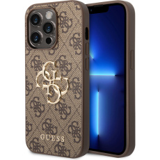 Guess PU 4G Metal Logo kryt iPhone 15 Pro hnědý