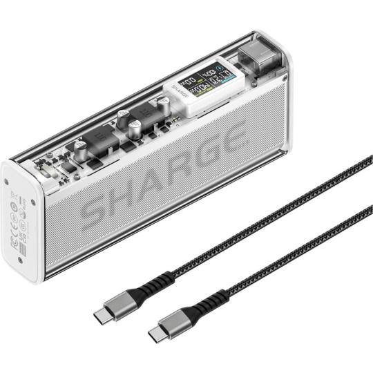 SHARGE Shargeek 140W powerbanka, 20000 mAh, LCD, stříbrná