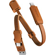 ENERGEA Sheath Key 2v1 USB-C/USB-A kabel, 480 Mb/s, 60W, 15 cm, orange