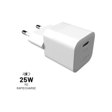 FIXED Mini nabíječka s USB-C výstupem a podporou PD 25W bílá