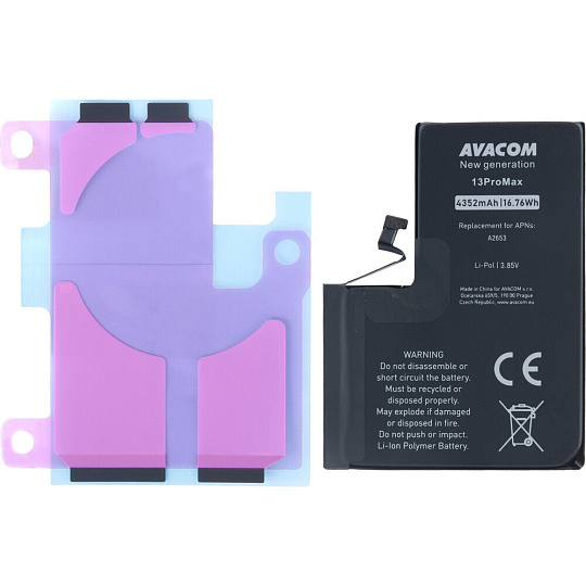 Avacom baterie pro Apple iPhone 13 Pro Max, Li-Ion 3,85V 4352mAh Avacom baterie pro Apple iPhone 13 Pro Max, Li-Ion 3,85V 4352mAh