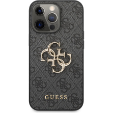 Guess PU 4G Metal Logo Case iPhone 13 Pro Max šedý