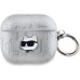 Karl Lagerfeld PU Embossed Choupette Head pouzdro AirPods 3 stříbrné