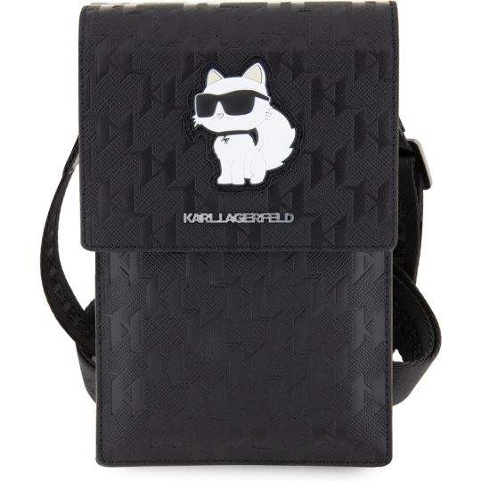 Karl Lagerfeld Saffiano Monogram Choupette NFT Wallet Bag pouzdro černé