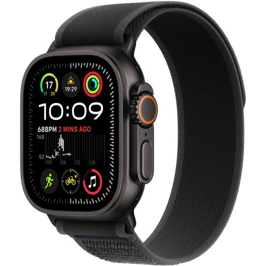 Apple Watch Ultra 2 (2024) 49mm Černý titan s černým trailovým tahem S/M