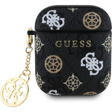 Guess PU 4G Peony Charm pouzdro pro AirPods 1/2 černé