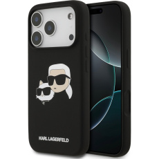 Karl Lagerfeld Liquid Silicone Double Heads MagSafe kryt iPhone 17 Pro černý