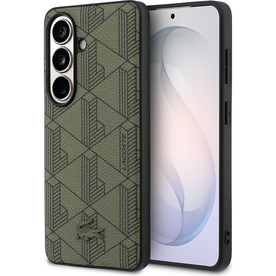 Lacoste PVC Blend Monogram Magnetic kryt Samsung Galaxy S26 khaki