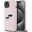 Karl Lagerfeld Liquid Silicone Double Heads Magsafe zadní kryt iPhone 15 růžový